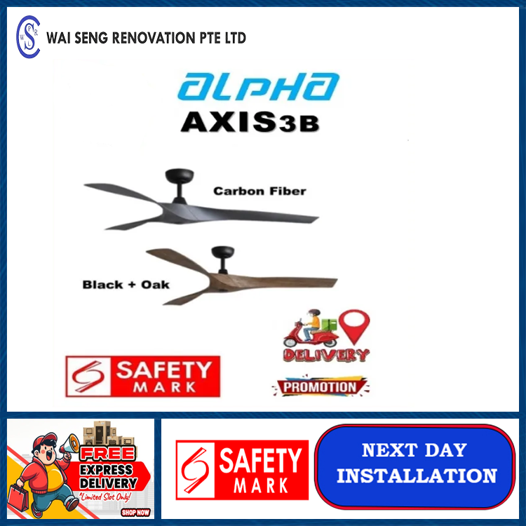ALPHA ALKOVA AXIS 3B DC Motor Ceiling Fan 56 inch 8 Speed No Led Light Super Strong Wind Wide Coverage