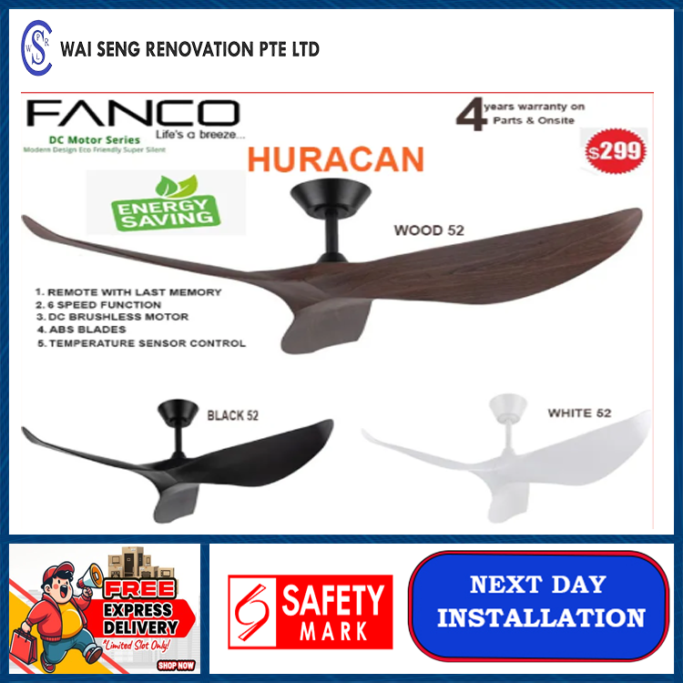 Fanco Huracan 52 inch DC Ceiling Fan With Remote control | Temperature Sensor Control