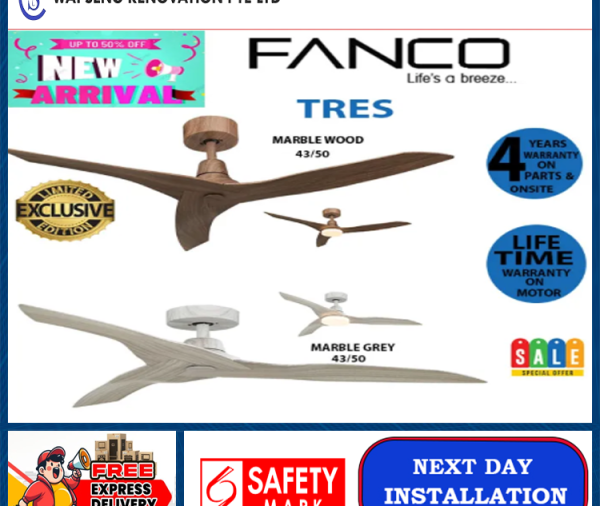 Fanco Tres Cheapest DC Ceiling Fan With Remote control 43/50 inches