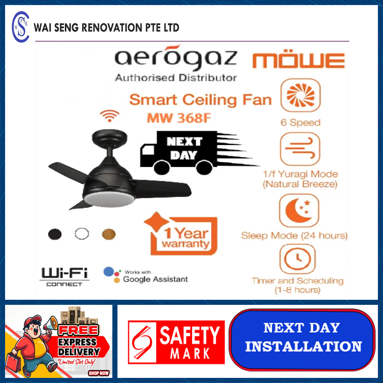 MOWE MW 368F SMART CEILING FAN / FREE EXPRESS DELIVERY
