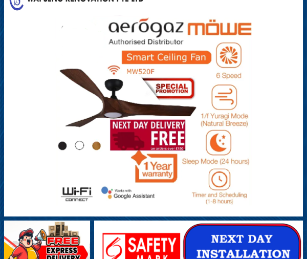 MOWE MW 520F SMART CEILING FAN / FREE EXPRESS DELIVERY
