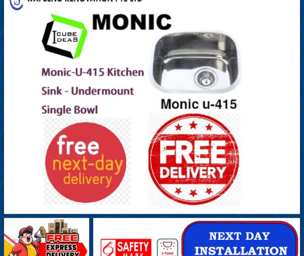 Monic U-415 Kitchen Sink - Undermount Single Bowl / FREE EXPRESS DELIVERY
