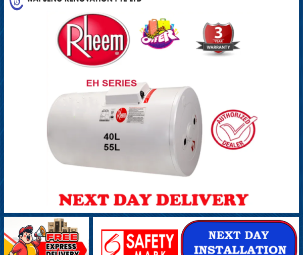 RHEEM Water Heater EH 40M / EH 55M STORAGE HEATER |Local Singapore Warranty | Express Free Home Delivery