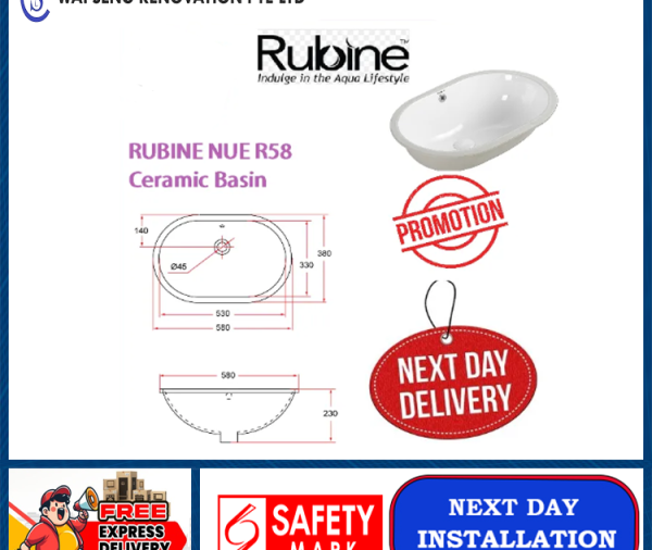 RUBINE NUE R58 Ceramic Basin / FREE EXPRESS DELIVERY