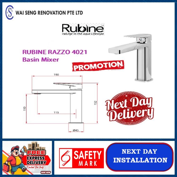 RUBINE RAZZO 4021 Basin Mixer / FREE EXPRESS DELIVERY