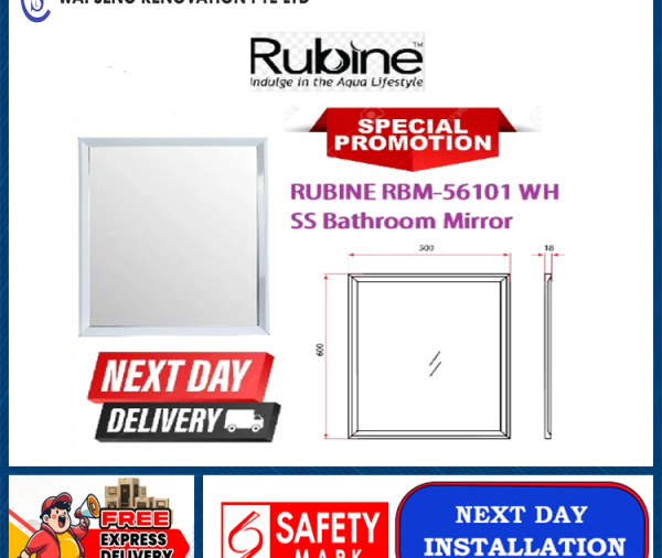 RUBINE RBM-56101 WH SS Bathroom Mirror / FREE EXPRESS DELIVERY