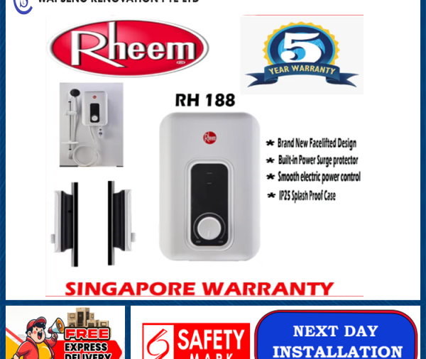 Rheem RH188 Electric Instant Water Heater | New Design | Built-in Power Surge protector | Express Free Home Delivery App 5 (5)