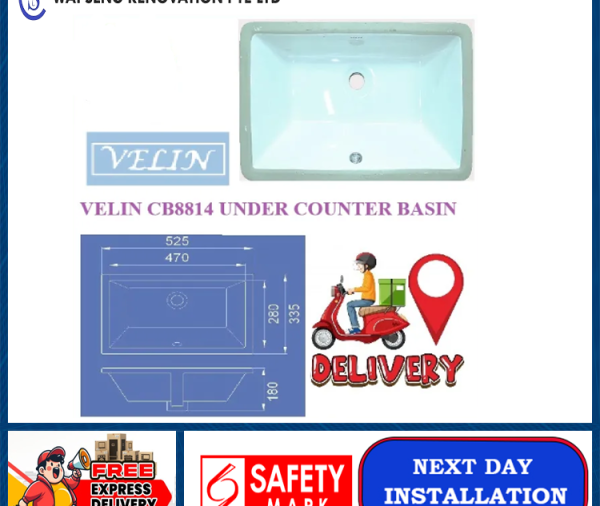 VELIN CB 8814 UNDER COUNTER BASIN | Local Singapore Warranty | Express Free Home Delivery